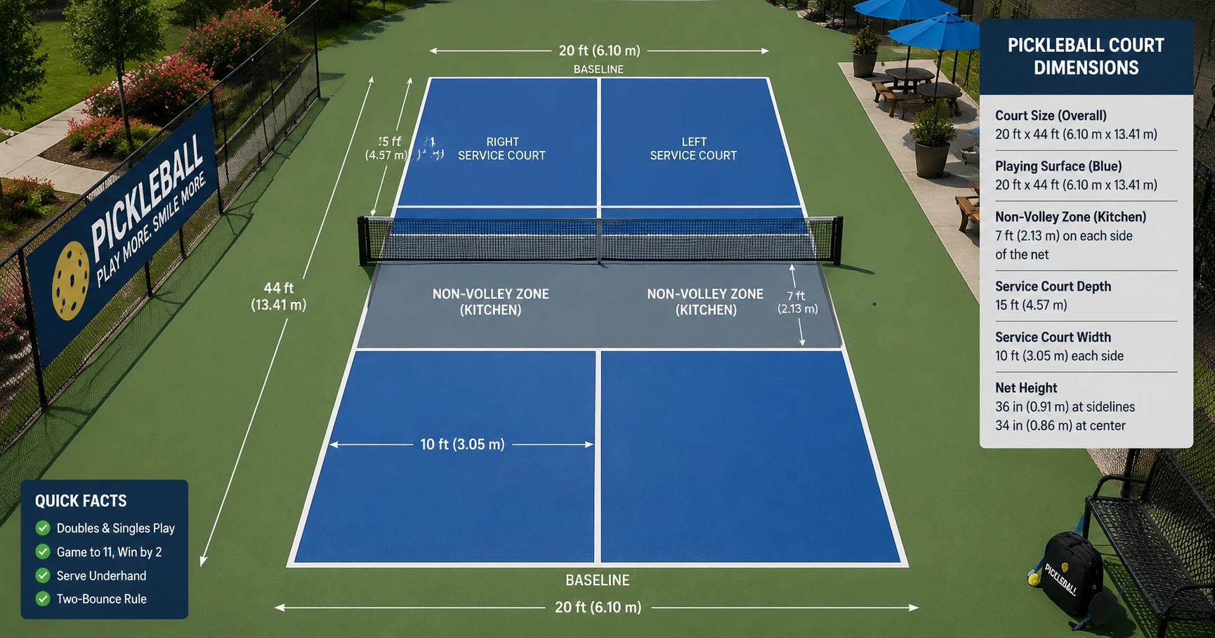 Kích thước sân pickleball tiêu chuẩn và diện tích phù hợp - image 2