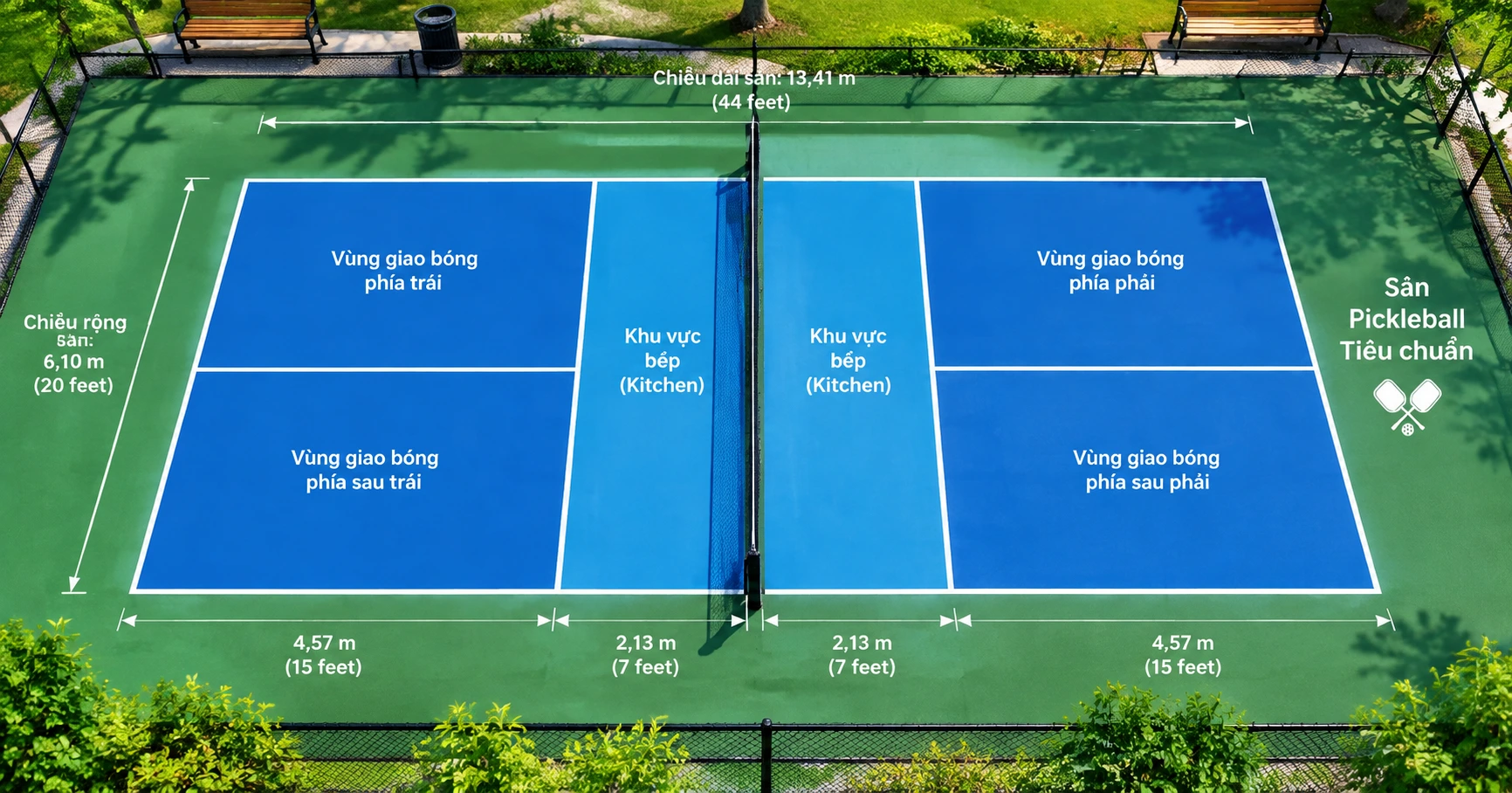 Sân pickleball tiêu chuẩn – Tiêu chí và quy chuẩn cơ bản - image 2 Sân pickleball tiêu chuẩn – Tiêu chí và quy chuẩn cơ bản - image 2